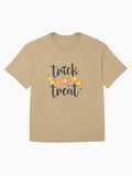 Celebrate With Trick Or Treat Oversized T Shirt Clean Design