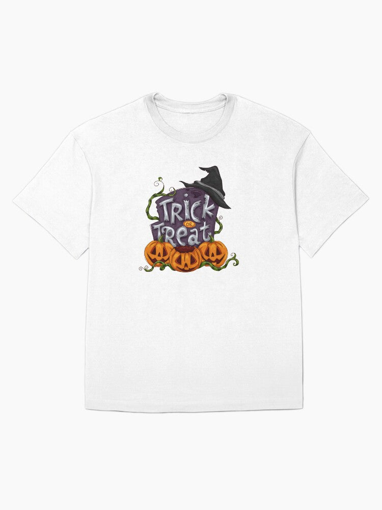 Halloween Trick Or Treat Design Oversized T Shirt Clean Design