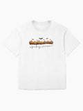 Spooky Season Pumpkins Halloween Pumpkin And Bats Retro Oversized T Shirt