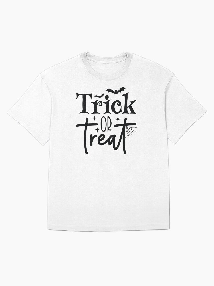 Trick Or Treat Classic Halloween Spooky Season Design Oversized T Shirt Clean Design