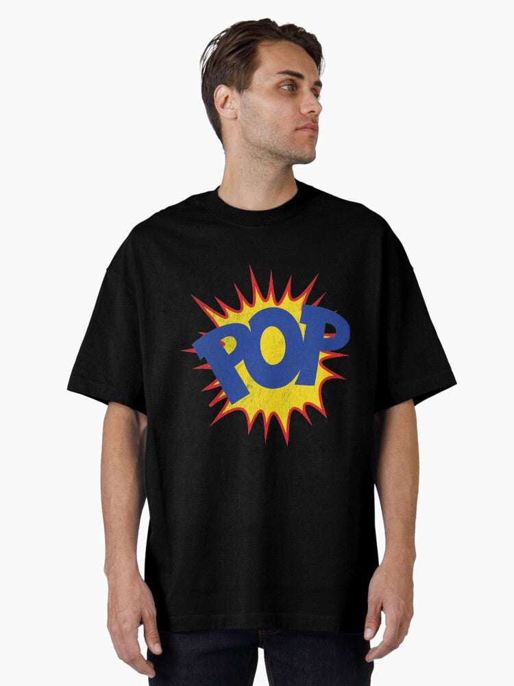 POP old school comic art Oversized T Shirt T Shirt Comfort Fit Daily Wear