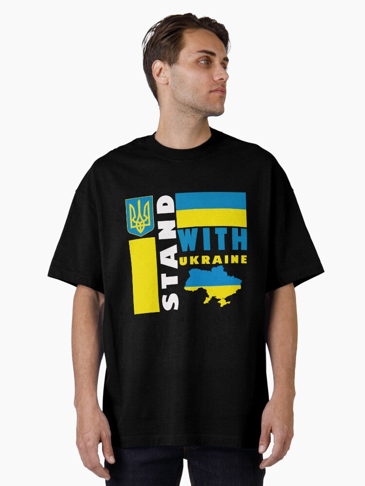 I stand with Ukraine Oversized Shirt T Shirt Peace Message
