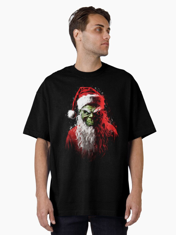 Evil Christmas The Grinch in his Scariest Version Oversized T Shirt T Shirt Holiday Trending Christmas Season Pick