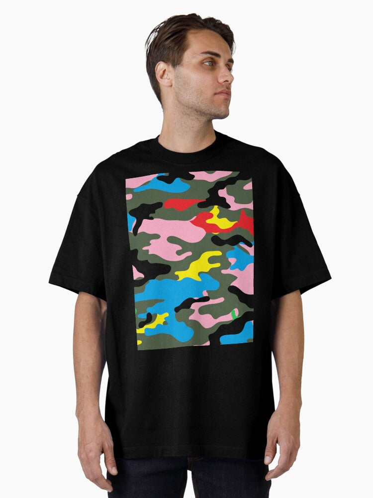 rainbow camo camouflage Oversized T Shirt T Shirt Viral US Style Hot Search US