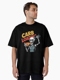 Funny Carb Loading Skeleton Pizza Gym Workout Humor Oversized T Shirt T Shirt Clean Design