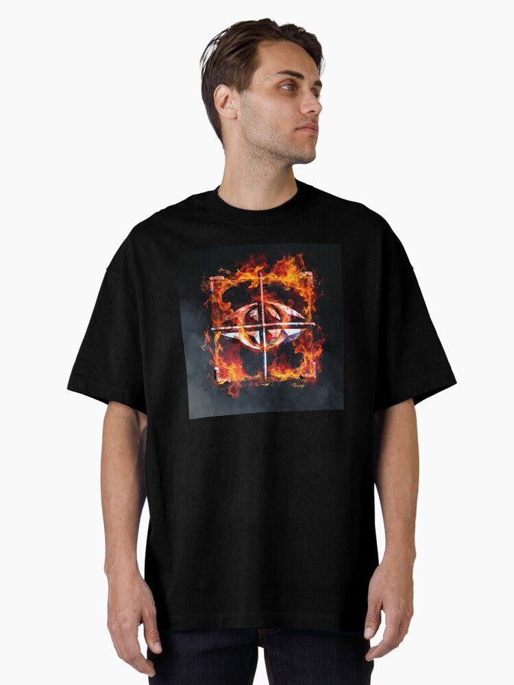 Burning Scope Symbol Oversized T Shirt
