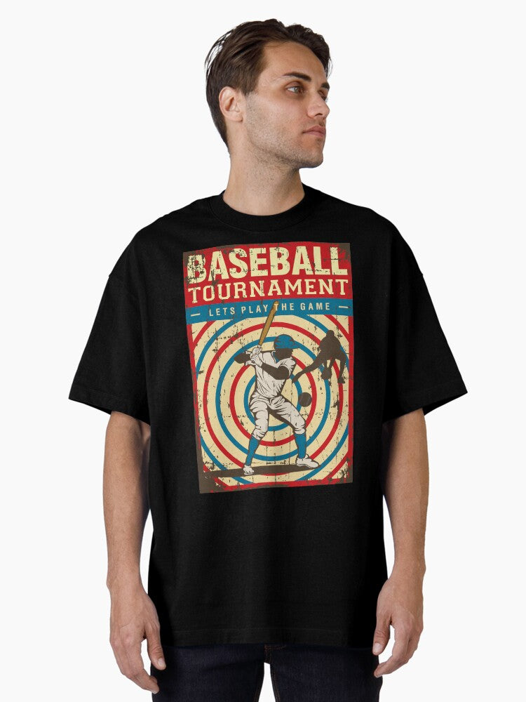 Baseball Tournament Retro Let s Play the Game Oversized T Shirt T Shirt Trending US Best Seller Look