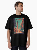 Retro Futurism City Oversized T-Shirt | Premium Unisex T-Shirt, Trending Graphic Tee