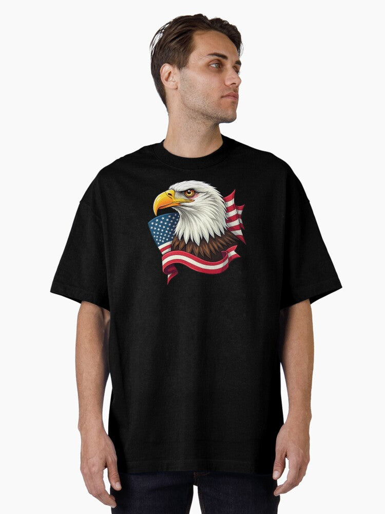 American Flag With Eagle Oversized Shirt T Shirt Clean Design