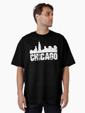 City Skyline Design Inverted Oversized T Shirt T Shirt Minimal Style