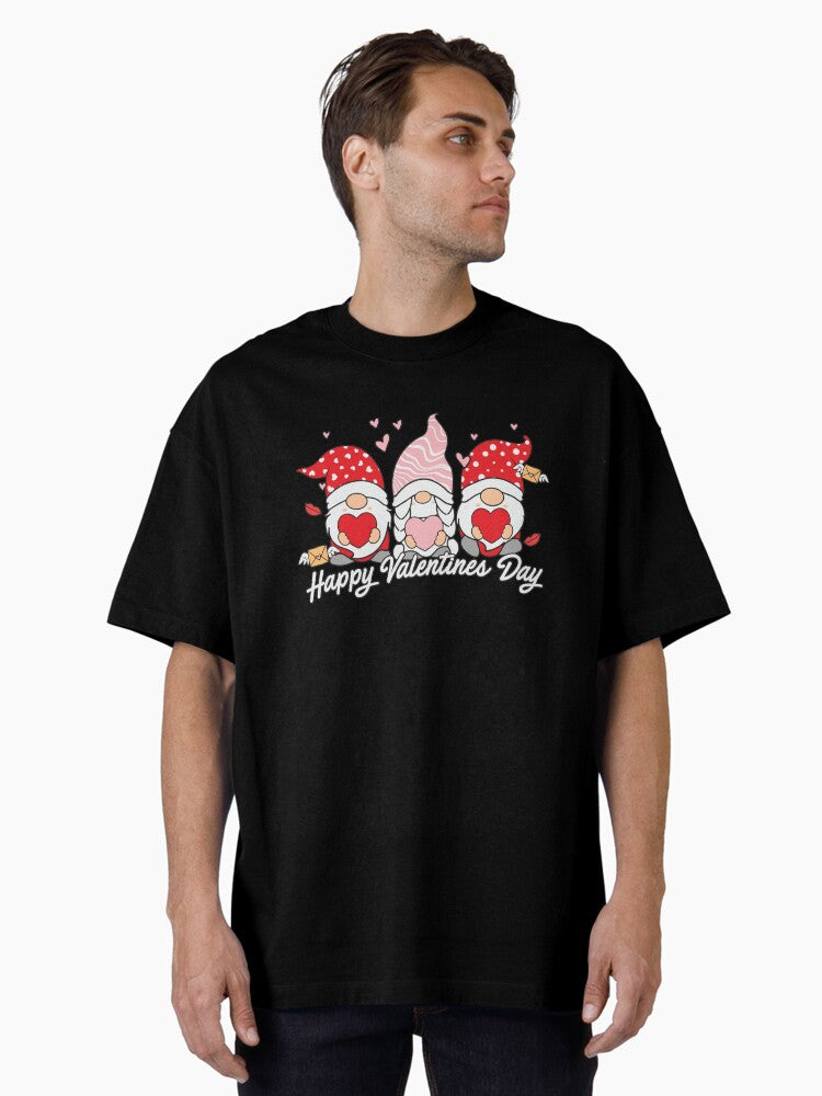 Gnome Couples Valentines Day Sweet Valentine With Happy Gnomies Love My Gnomies Oversized Shirt T Shirt Premium Print