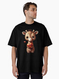 Love giraffe Valentine day Oversized Shirt T Shirt Minimal Style