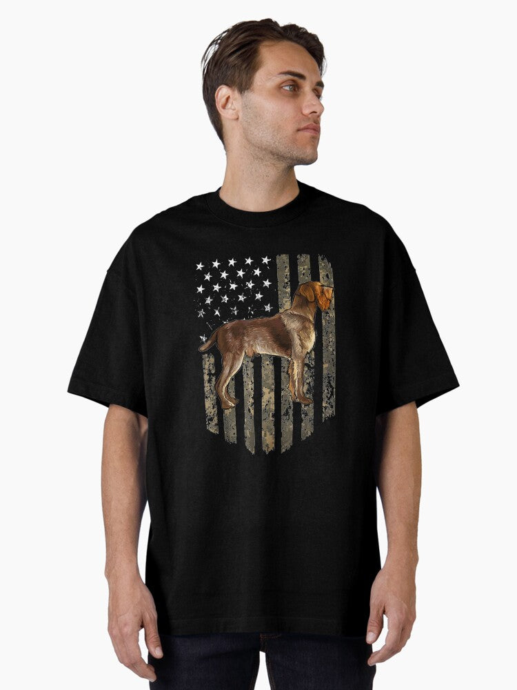 Camo American Flag Wirehaired Pointing Griffon 4th Of July Oversized T Shirt T Shirt Trending 2025 Daily Comfort