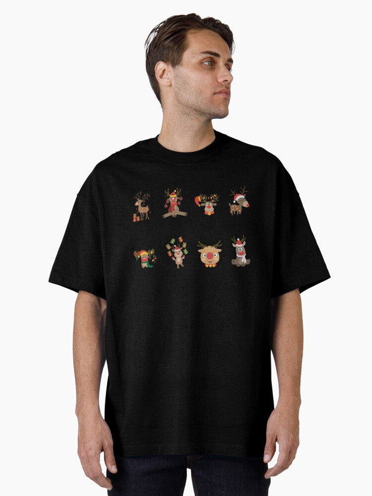 Copy of Cute Christmas Deers Bundle Oversized T Shirt T Shirt Premium Print