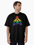 Polyam Threesome MFF Symbol Rainbow Oversized Shirt T Shirt Minimal Style