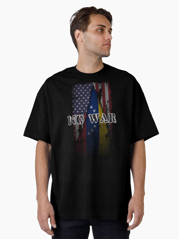 No WAR on Venezuela US protest Oversized Shirt T Shirt Minimal Style