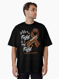 ADHD Warrior, Her Fight is my Fight ADHD Awareness Oversized T-Shirt
