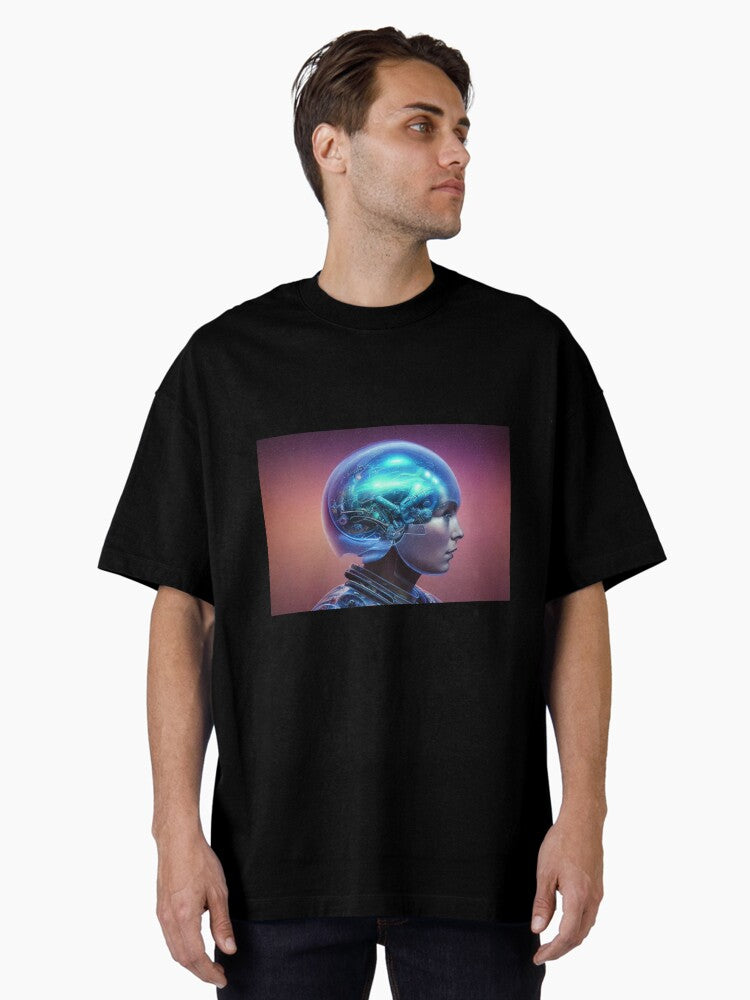 Retro Futurism Woman - Cyberpunk Oversized T-Shirt | Premium Unisex T-Shirt, Trending Graphic Tee
