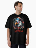 Eagle Bandana 4th of July American Flag Merica Oversized Shirt T Shirt Clean Design