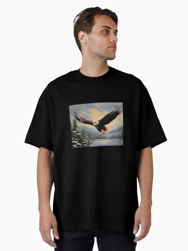 American Bald Eagle Art American Wildlife Oil Painting Oversized Shirt T Shirt Everyday Wear
