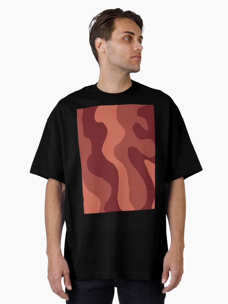 Coral Camo Inspired Pattern Line Art Print Painting Abstract Oversized T Shirt T Shirt High Search Demand Daily Comfort