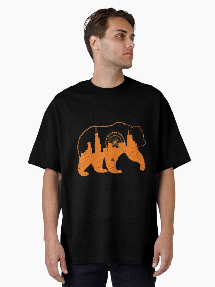 City City Apparel Downtown Walking Bear Silhouette Oversized T Shirt T Shirt Cute Design