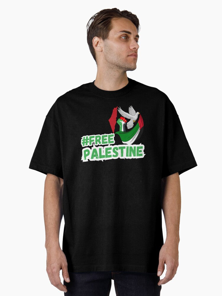 Free Palestine Stop war Oversized Shirt T Shirt Peace Message