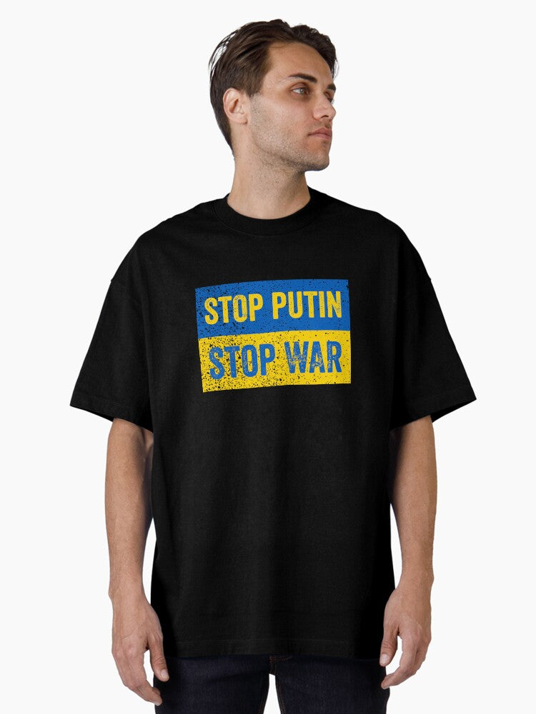 Stop Putin Stop war Ukrainian Flag Ukraine Freedom tshirt Stop War Oversized Shirt T Shirt Clean Design
