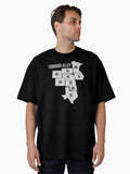 Tornado Alley State Map Black White Oversized Shirt T Shirt Everyday Wear