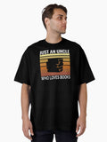 Retro Books Book Nerd Reading Lover Book Lover Bookish Uncle Bookworm Oversized T Shirt T Shirt Aesthetic Fit Top Rated