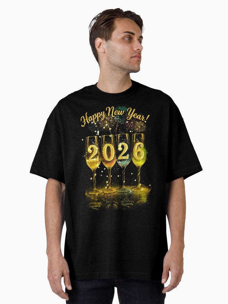 Happy New Year 2026 Oversized T Shirt T Shirt Premium Print Gift Ready