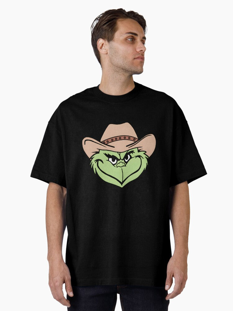 Cowboy Grinch Oversized T Shirt T Shirt Holiday Trending Christmas Season Pick