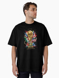 World Cup 2026 Football Celebration: Gold Trophy, USA Canada Mexico Flags Oversized T-Shirt