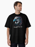 Pixelated Patriotic American Eagle Design Oversized Shirt T Shirt US Trend