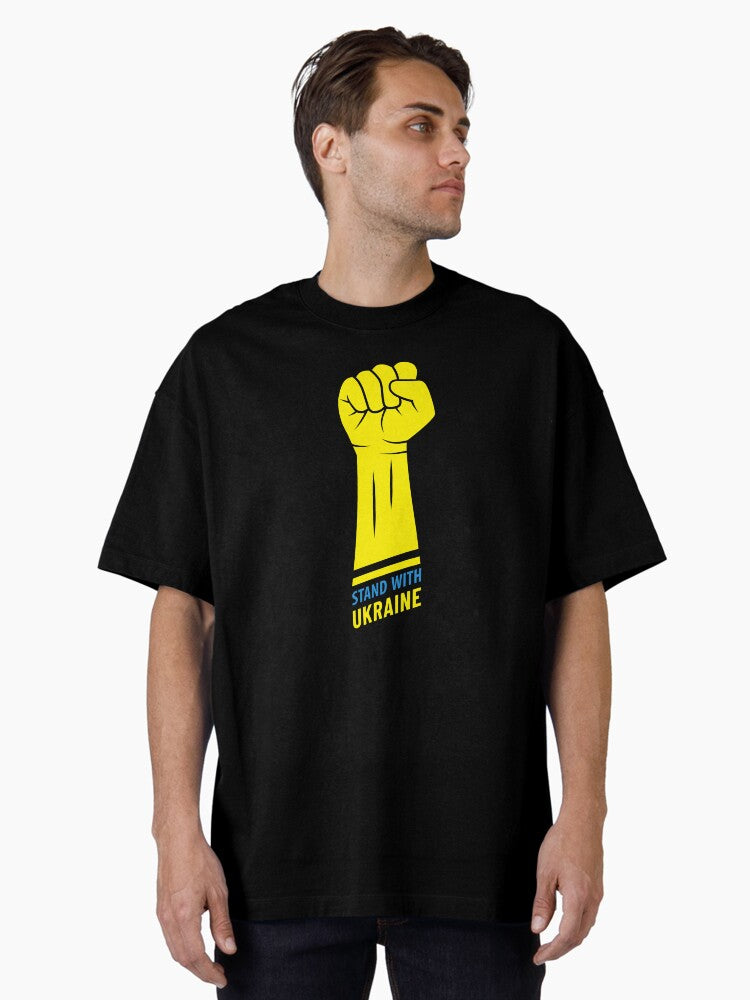 Stand with Ukraine Emblem with fist Oversized Shirt T Shirt US Market