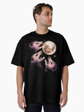 Three Opossums Howling at the Moon Funny Possum 3 Opossum Oversized T-Shirt | Premium Unisex T-Shirt, Trending Graphic Tee