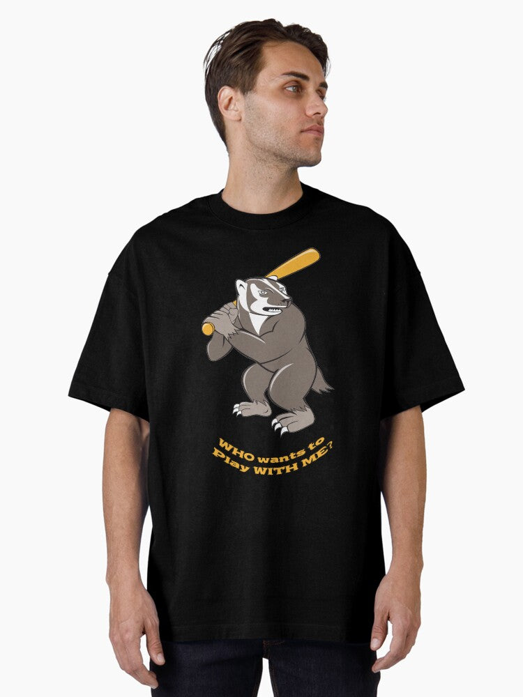 Baseball player skunk Oversized T Shirt T Shirt Premium Print Hot Right Now