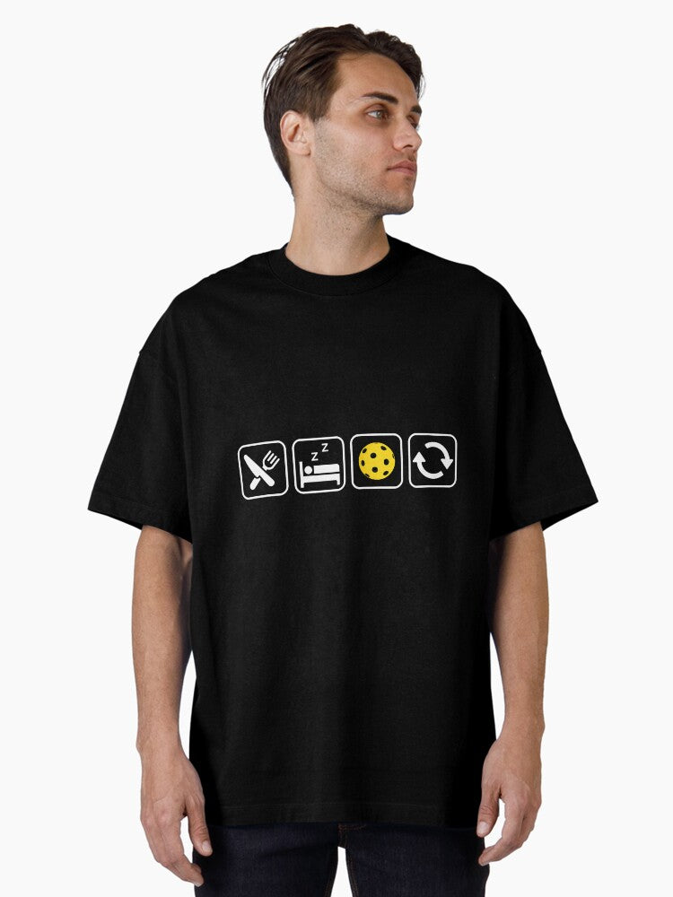 Eat Sleep Pickleball Repeat For Pickleball Lovers Oversized Shirt T Shirt Clean Design
