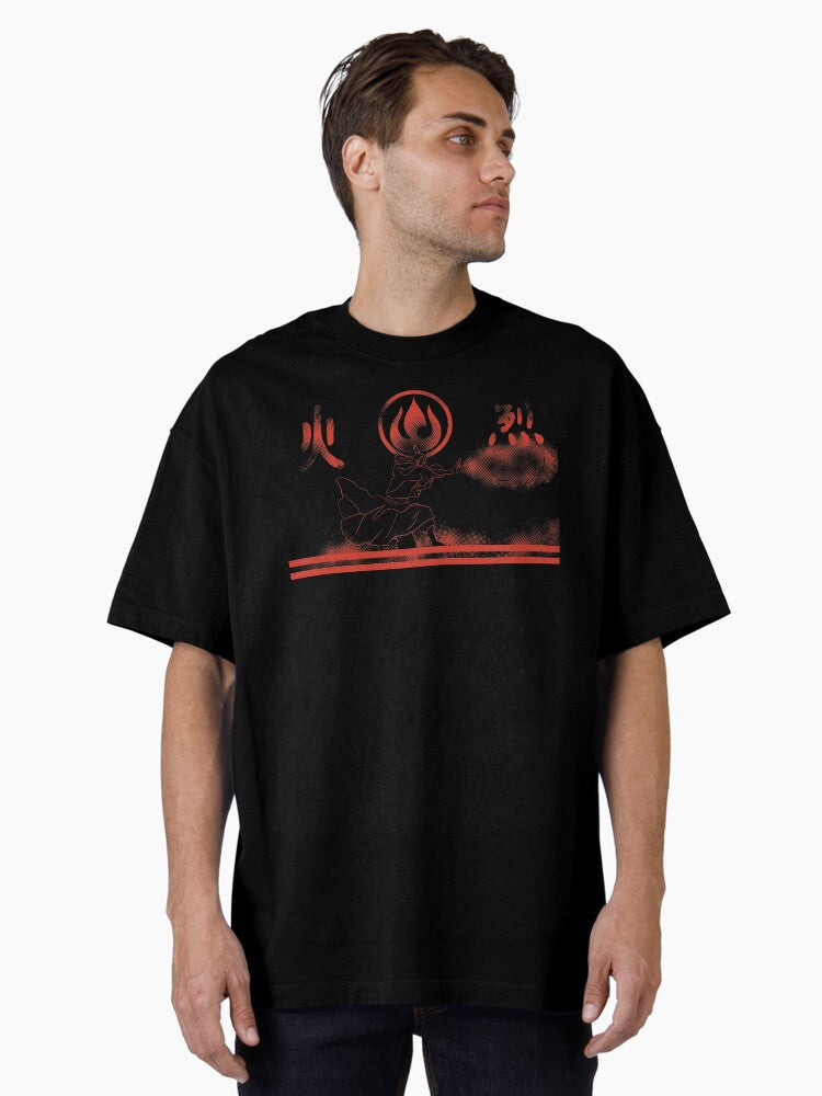 Avatar Roku Firebending Oversized T-shirt | Trendy Graphic Tee | Casual Unisex T-shirt