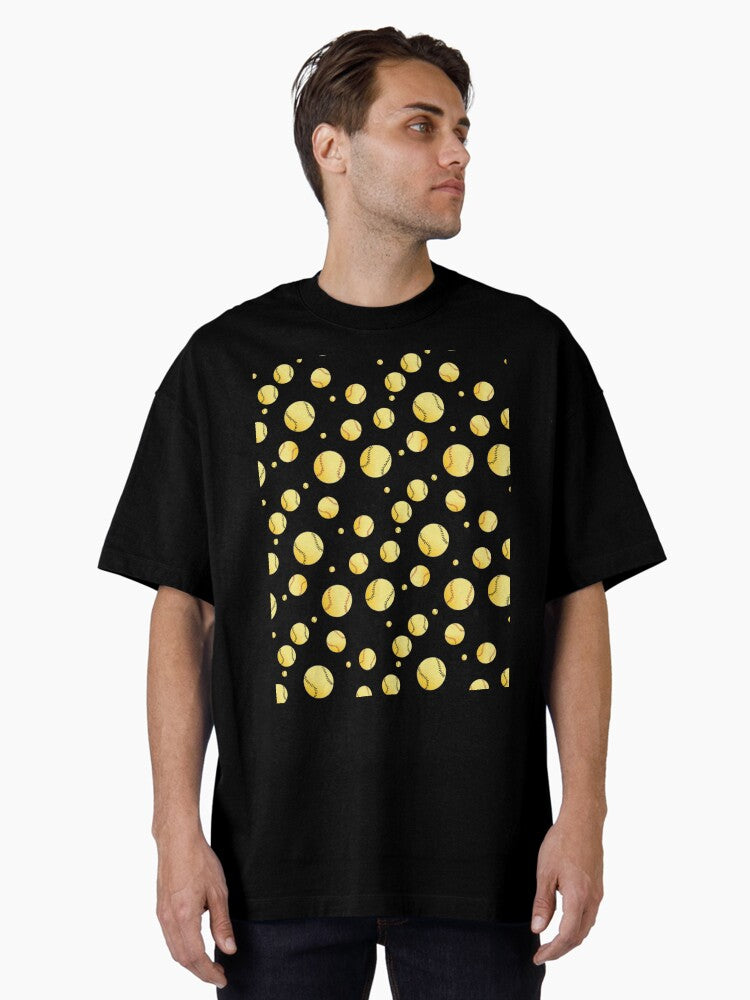 Softball ball pattern Oversized T Shirt T Shirt Trending US Best Seller Look