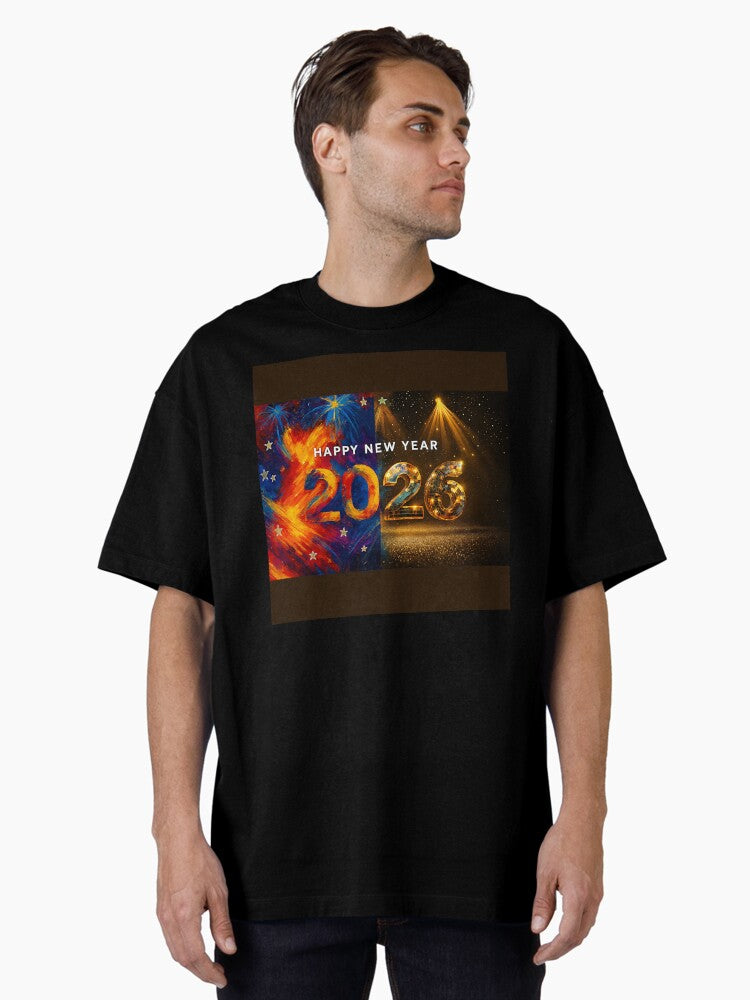 Happy New years day 2026 5 Oversized T Shirt T Shirt Viral TikTok Best Seller Look