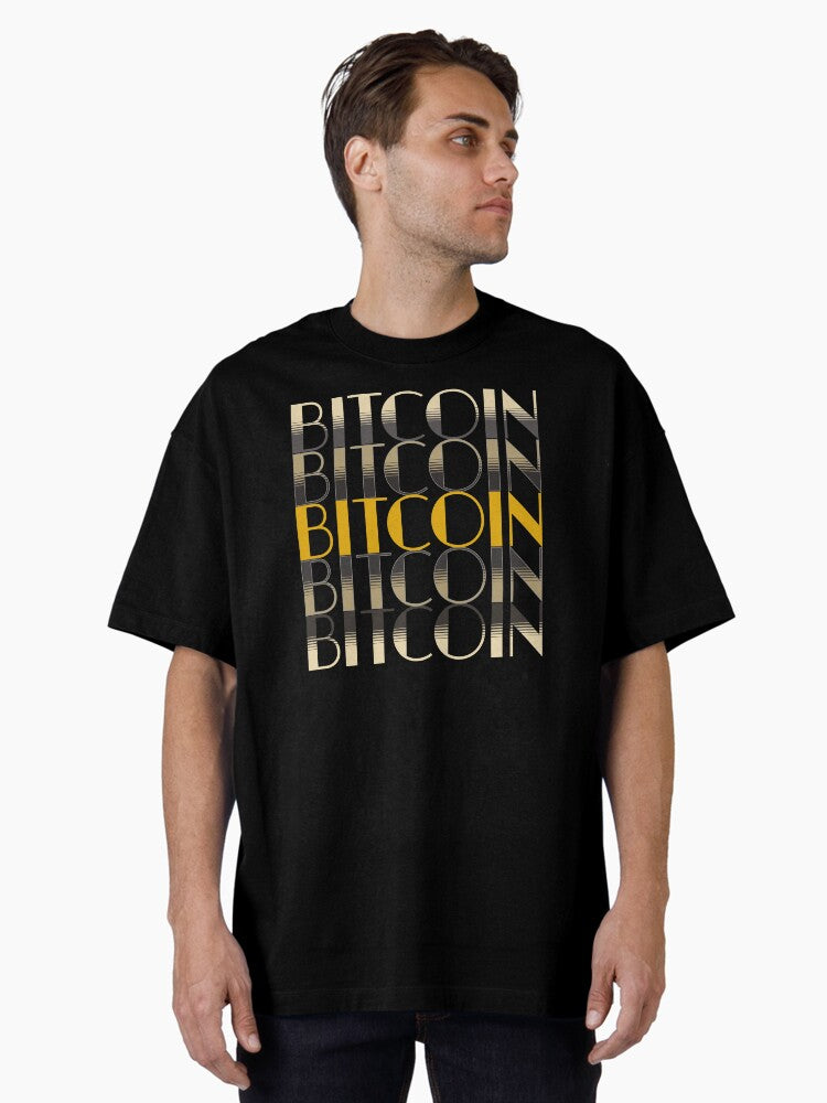 Bitcoin fading pattern Oversized Shirt T Shirt Gift Ready