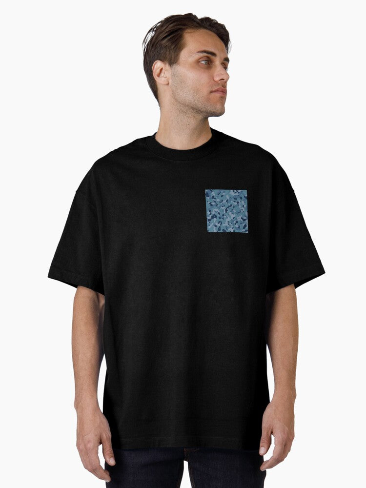 Modern Navy Blue Camo Oversized T Shirt T Shirt Aesthetic Fit High CTR Pick