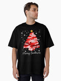 Merry Bookmas Christmas Book Lover Tee Readers Librarians Women Oversized T Shirt T Shirt Aesthetic Fit High CTR Pick