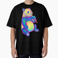 Psychedelic Rainbow Panda Oversized T-Shirt for Sale by lioncrusher