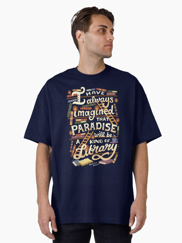 Library is Paradise Oversized T Shirt T Shirt Trending 2025 Streetwear Essential