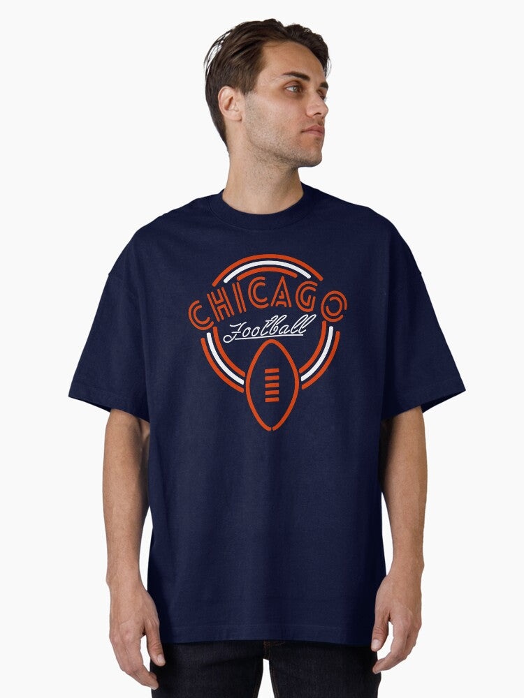 Neon Sign City Football Oversized T Shirt T Shirt Cute Design