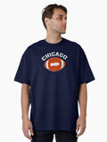City Football Laces Vintage Chi City Skyline Oversized T Shirt T Shirt Everyday Wear