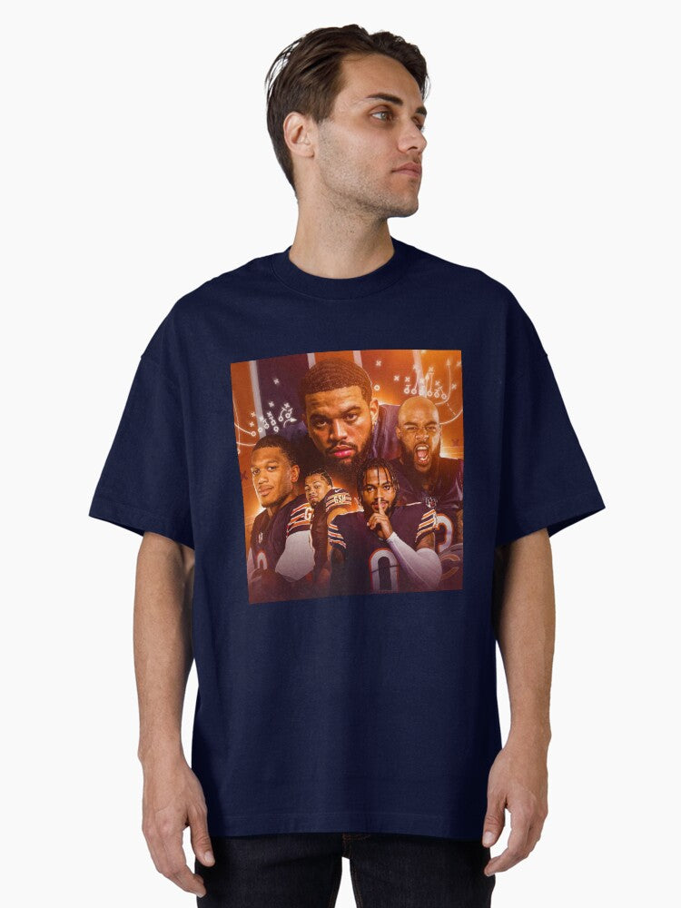 Caleb Williams And Bear 2024 Art Oversized T Shirt T Shirt Limited Vibe