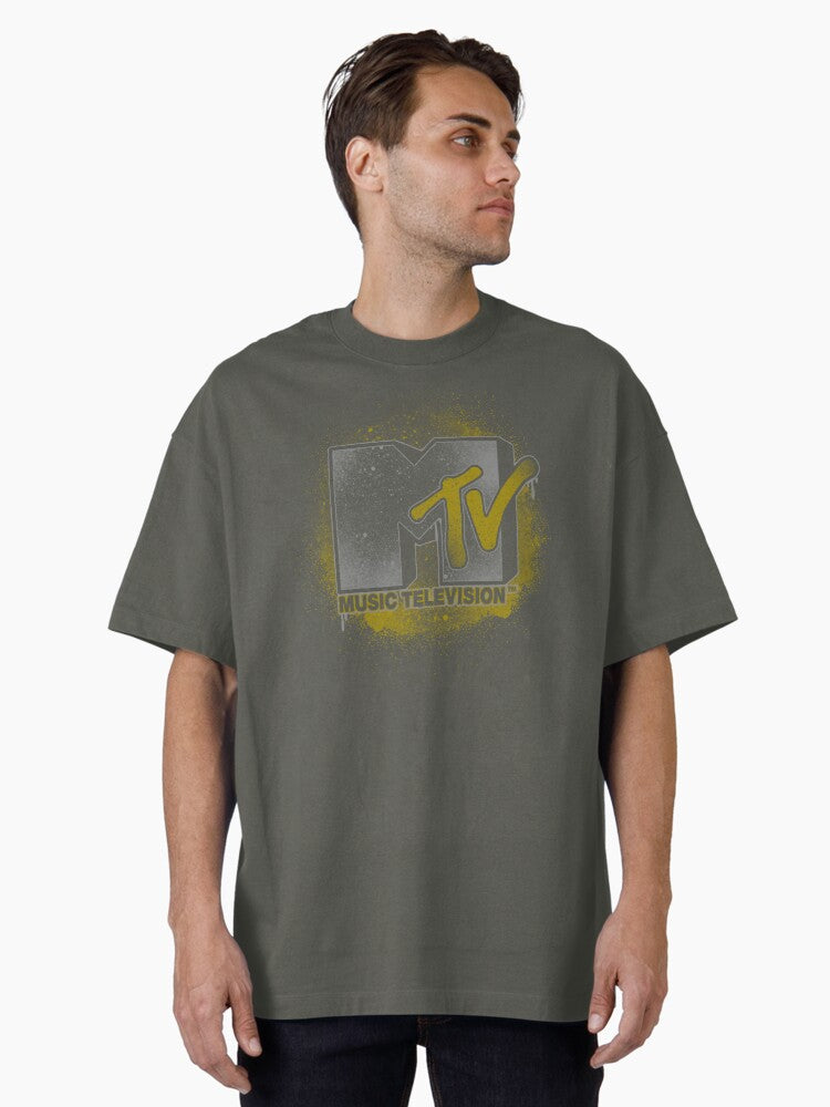 MTV Music Television Yellow Grunge Graffiti Logo Oversized T Shirt T Shirt High Search Demand Daily Wear